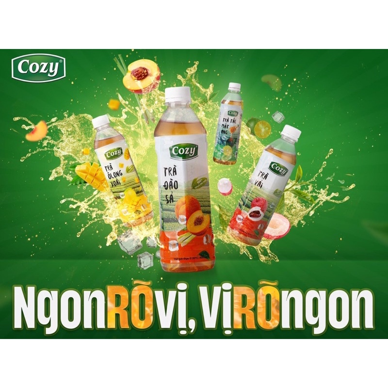 THÙNG 24 CHAI TRÀ VẢI/ TRÀ OLONG XOÀI/ TRÀ ĐÀO SẢ/ TRÀ TẮC MẬT ONG COZY  455ML | Shopee Việt Nam